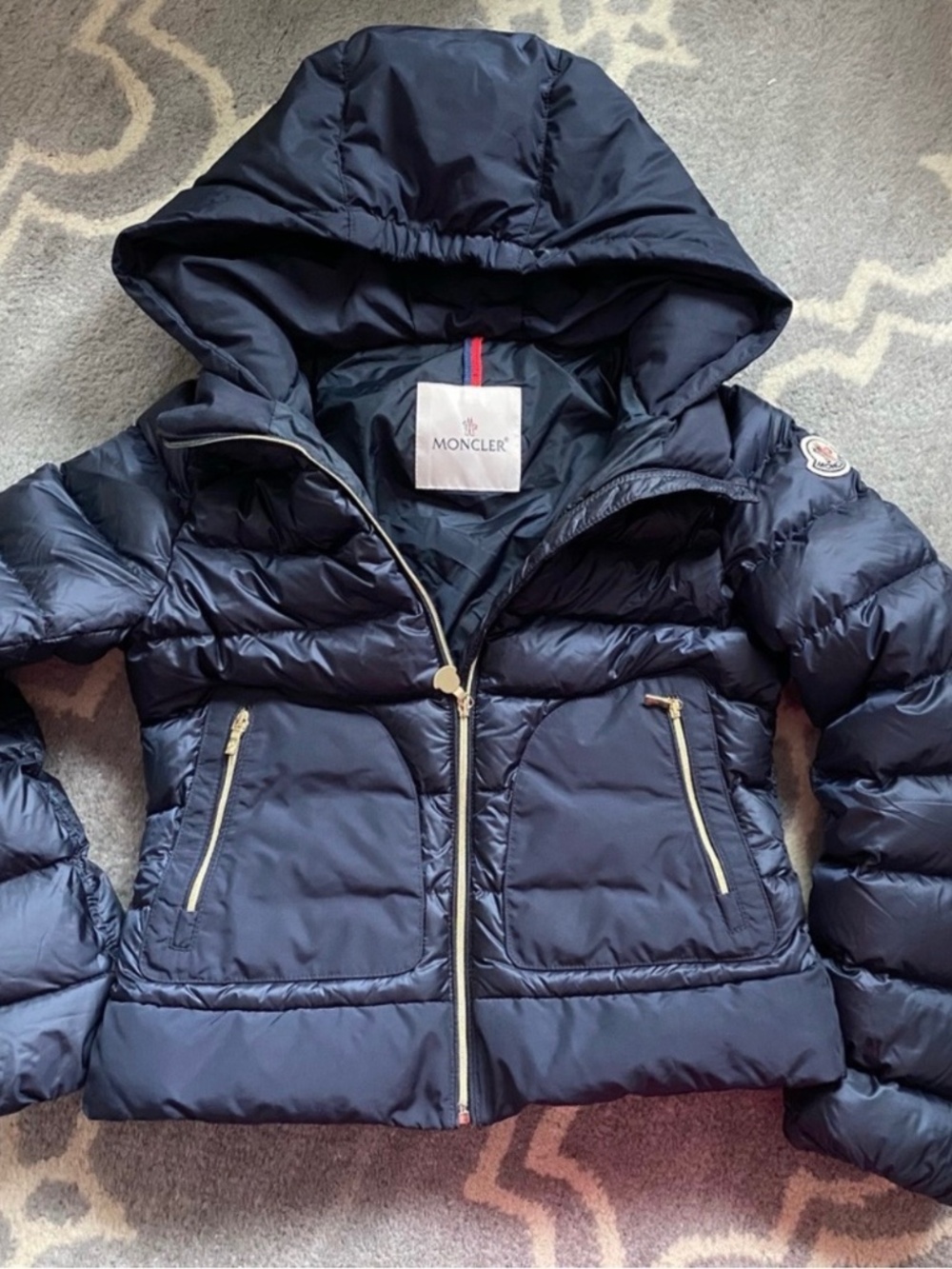 Authentic Kids Size 10 Navy Moncler Down Jacket
